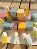 Kids Wood Montessori Toys Rainbow Shoots Palos Sticks