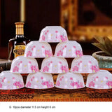 10pcs/Set Chinese Dining Room Ceramic Tableware  4.5*inch Deep Jingdezhen Bone China Porcelain Dinnerware Rice Bowl Ceramic Bowl