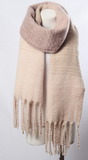 Super Soft Blush Ombre Knit Tassel Scarf