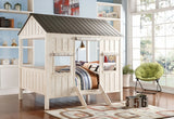 84" X 59" X 77" Weathered White And Washed Gray