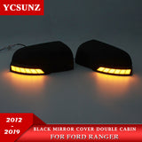Running LED Mirror Covers for Ford Ranger 2012-2019 2020 T6 T7 T8 Wildtrak Double Cabin With Lights