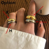 HUANZHI Gold Statement Dome Ring for Women Big Large Open Finger Ring