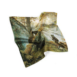 Morning In Pine Forest Women Neck Tie Silk Scarf