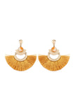 A8e2244 - Dangling Tassel Fan Drop Earrings