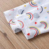 2Pcs Newborn Baby Girls Clothes Outfits Set Cute Rainbow Print Cotton Long Sleeve Jumpsuit and Headband Infant Toddler Clothing