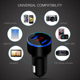 Suhach Dual USB Car Charger Adapter 3.1A Digital LED Voltage/Current Display Auto Vehicle Metal Charger for Smart Phone/Tablet