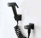 Black Handheld Bidet Spray ABS Shower Sprayer Set Toilet Faucet