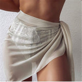 2021 Sexy Women Chiffon Swimwear Pareo Scarf Cover Up Wrap Kaftan Sarong Beach Wear 18 Color Bikinis Cover Ups Sexy Skirts