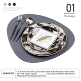 Luxury Bone China Tableware Set Ceramic Restaurant Plate Western Food Plate Set Knife Fork Spoon and Plate Mat SZ-TW21010103
