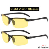 2pcs Anti-Glare Night Vision Half Frame Polarized Sunglasses for Driving UV400