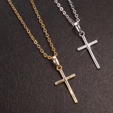 Gold Black Color Crystal Jesus Cross Pendant Necklace Jewelry for Men/Women