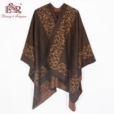 2019 Leopard Print Poncho Winter Cashmere Women Pomcho Scarf Female Wool Poncho and Capes Foulard Shawl Lic Scarf Echarpe Sjaal