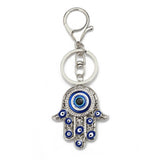 Evil Eye Fashion Alloy Hassam Shape Charm Car Keychain Jewelry Pendant With BULE EVIL EYE BEAD  EY4742