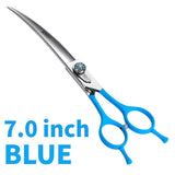 Fenice 7.0 7.5 8.0 Inch Professional Black Grooming Scissors Curved Shear