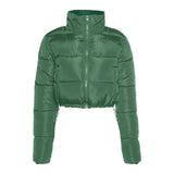 Solid Women Coat 2021 Hot Body-Shaped Chilly Parkas Autumn Winter Zipper Pocket Cotton-Padded Thick Jacket Female Outfits