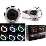 2.5 Inch H1 H4 H7 Car Led Headlight Kit With Ccfl Double Angel Eyes HID Bulbs Xenon BI Led Projector Lens Free Shipping