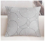 Junwell Delicate Cotton Canvas Embroidery 45cm Square Damask Decorative Pillow Cover(no Filling )  Couch Throw Cushion Cover - shopwishi 