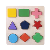 Montessori Educational Wooden Puzzles for Baby Learn to Count Function with Matching Geometric Figures