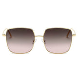 ENOCH | S2068 - Women Metal Flat Lens Square Sunglasses