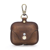Wholesale Keychain Earphone Charging Case Custom Logo Luxury Genuine Leather Case Cover for Apple Airpod Case