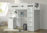 78" X 41" X 70" White And Gray Laminated Veneer Lumber Loft Bed