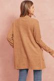 Brushed Melange Open Front Cardigan