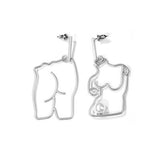 Unique Artsy Abstract Lady Breast Statement Hoop Earrings for Women Van Gogh Hollow Outline Body Earrings 2020 Femme Bijoux
