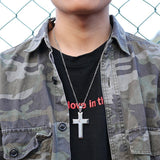 Vnox Men's Prayer Matthew 6:9-13 Bible Necklace Stainless Steel Cross Pendant Male Religious Jewelry