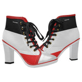 Canvas Lace Up Wakerlook Heel Ankle Boots