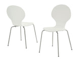Four 34" White Bentwood and Chrome Metal Dining