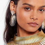 UDDEIN African Vintage Gold Torque Choker Necklace & Pendant Set