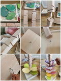 High Quality Rainbow Music Sounding Trees Wooden Petals Assembly Marble Run BallsTracking Kids Educational Toys