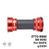 ZTTO BB92 MTB Press Fit Bottom Bracket 41mm Road Bike PF92 BB86 BB90 BB for 24mm Crankset Chainset Crank Compatible BB72