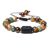 12 Constellation Bracelets Turquoise Beads Vintage Handmade Weave Black Rope