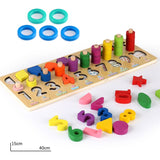 Montessori Educational Wooden Puzzles for Baby Learn to Count Function with Matching Geometric Figures