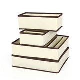 4 Pcs Set Underwear Bra Organizer Storage Box Beige Drawer Closet Organizers Boxes for Underwear Scarfs Socks Bra