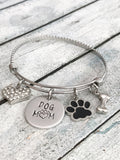 Dog mom - Hand stamped bracelet - Dog mom jewelry