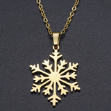 Snowflake Stainless Steel Charm Necklace for Women Dropshipping Accept OEM Order Wholesale Fashion Jewelry Necklaces