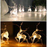 Battery Power Transparent Sika Deer LED String Light 1.5M 3M Christmas light for Garland Decoration for New Year on the Window