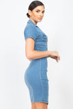 Denim Diva Mini Dress (Blue)