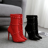 XLL 35-42 Plus Size Pointed Toe Belt Thigh High Boots