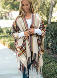 Saffron Plaid Ruana Poncho