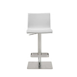 16.5" X 20" X 32-42" White Stainless Steel Bar Stool