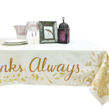 Luxury 102" Cotton Linen Dining Table Cloth Oblong  for Thanksgiving