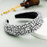 Baroque Hand Made Pearl Beading Gemstone Headband for Women