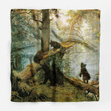 Morning In Pine Forest Women Neck Tie Silk Scarf
