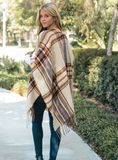 Saffron Plaid Ruana Poncho
