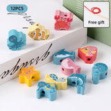 Montessori Graphic Wooden Animal Shape Puzzles for Kids Education