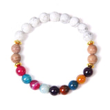 Drop Shipping Fashion Trendy Handmade 8MM Colorful Natural Howlite Stone Beads Bracelet Jewelry