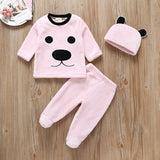 3Pcs Pink Kawaii Winter Warm Newborn Baby Girl And Boy